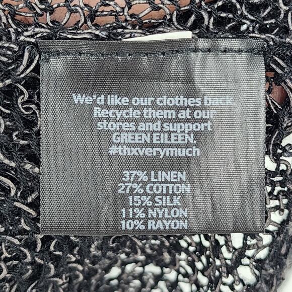 Eileen Fisher Knit Long Sleeve Linen Black Long System Sweater Size Large - Picture 3 of 4